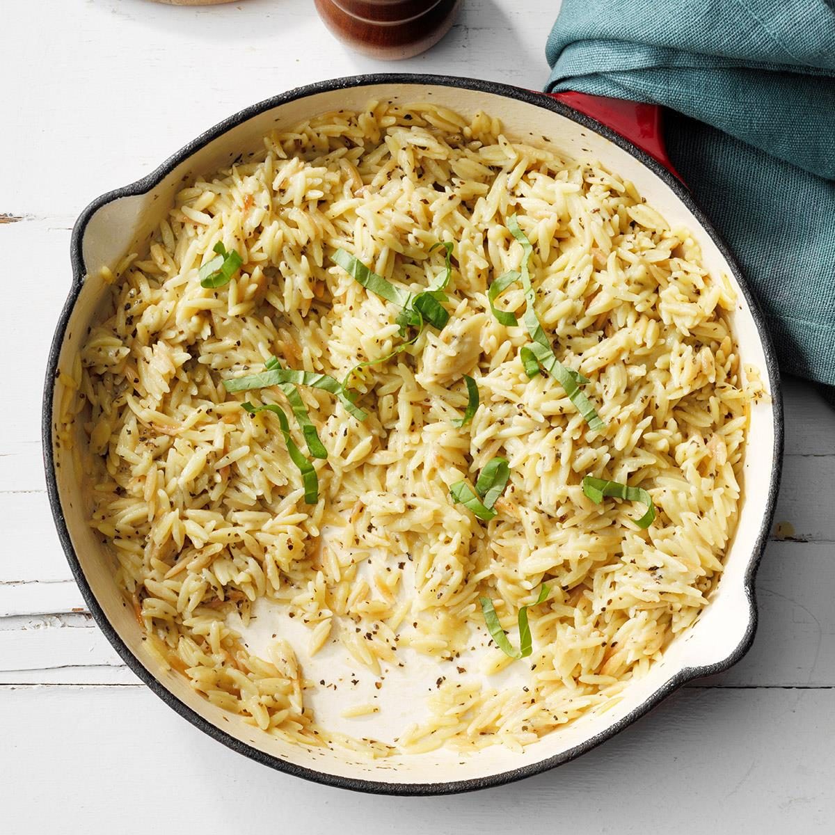 Orzo With Parmesan Basil Recipe How To Make It Taste Of Home