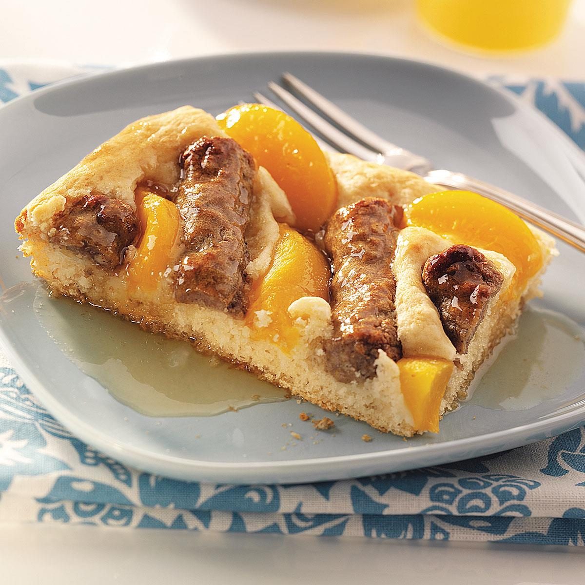 Peach & Sausage Breakfast Squares