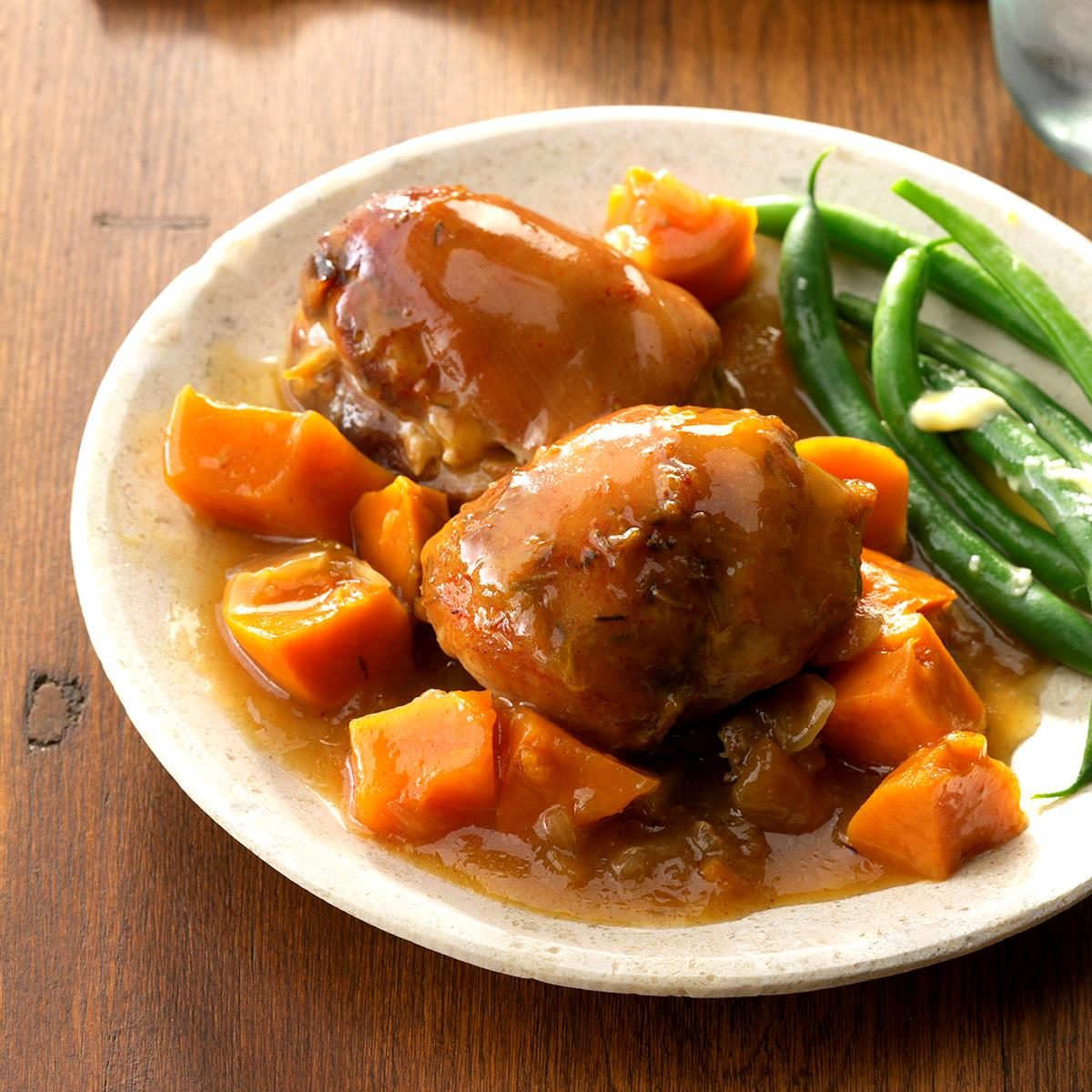 Peachy Chicken with Sweet Potatoes Recipe: How to Make It