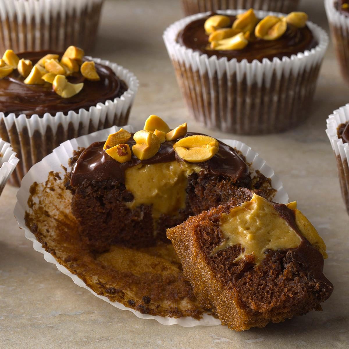 PeanutFilled Devil's Food Cupcakes Recipe Taste of Home