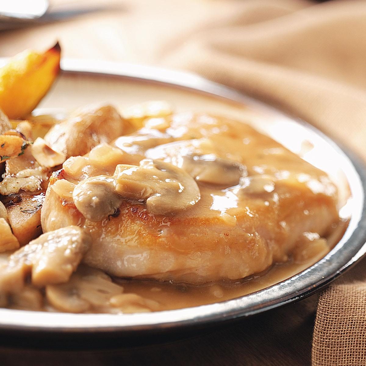 Pork Chops And Mushroom Gravy Recipe Taste Of Home