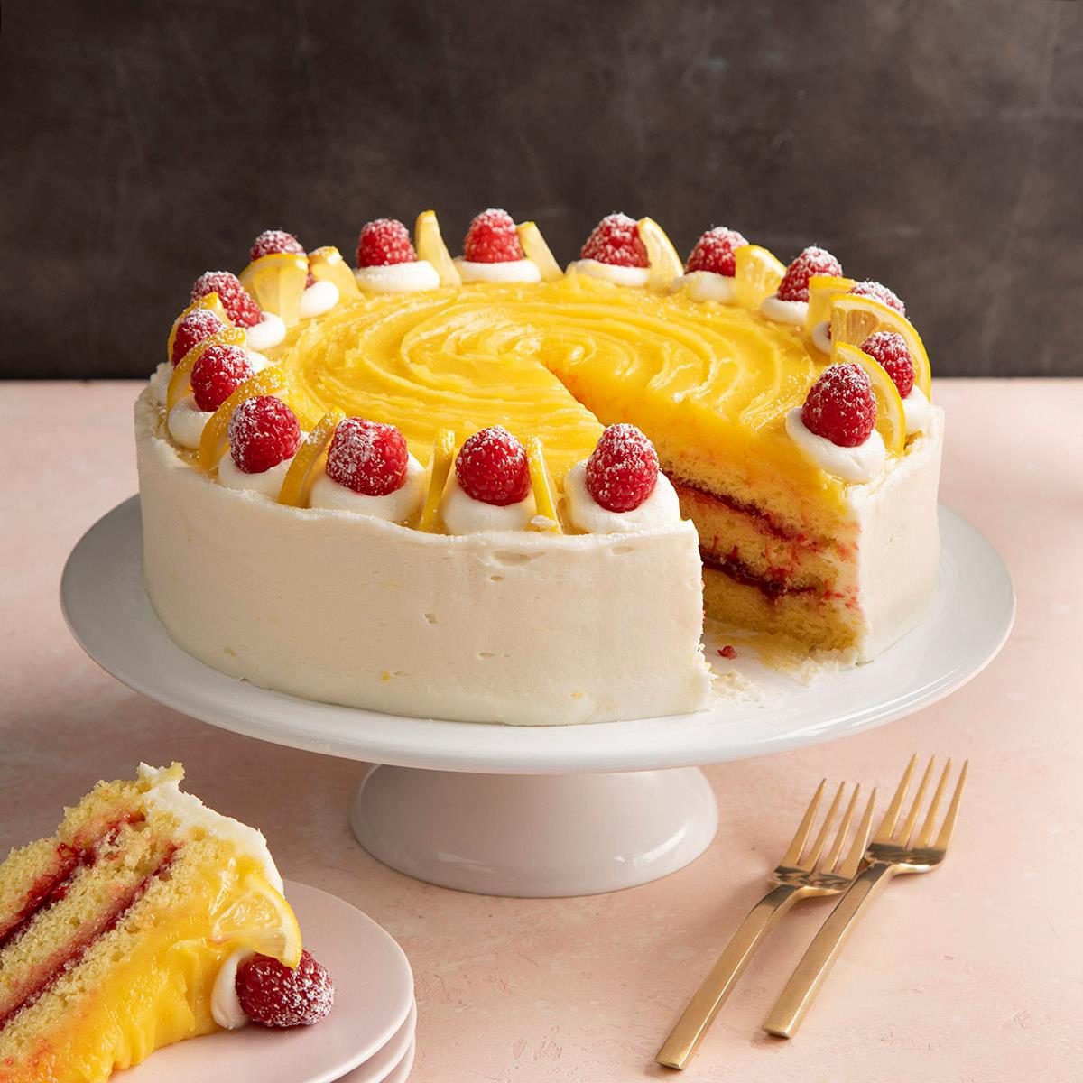 lemon raspberry layer cake