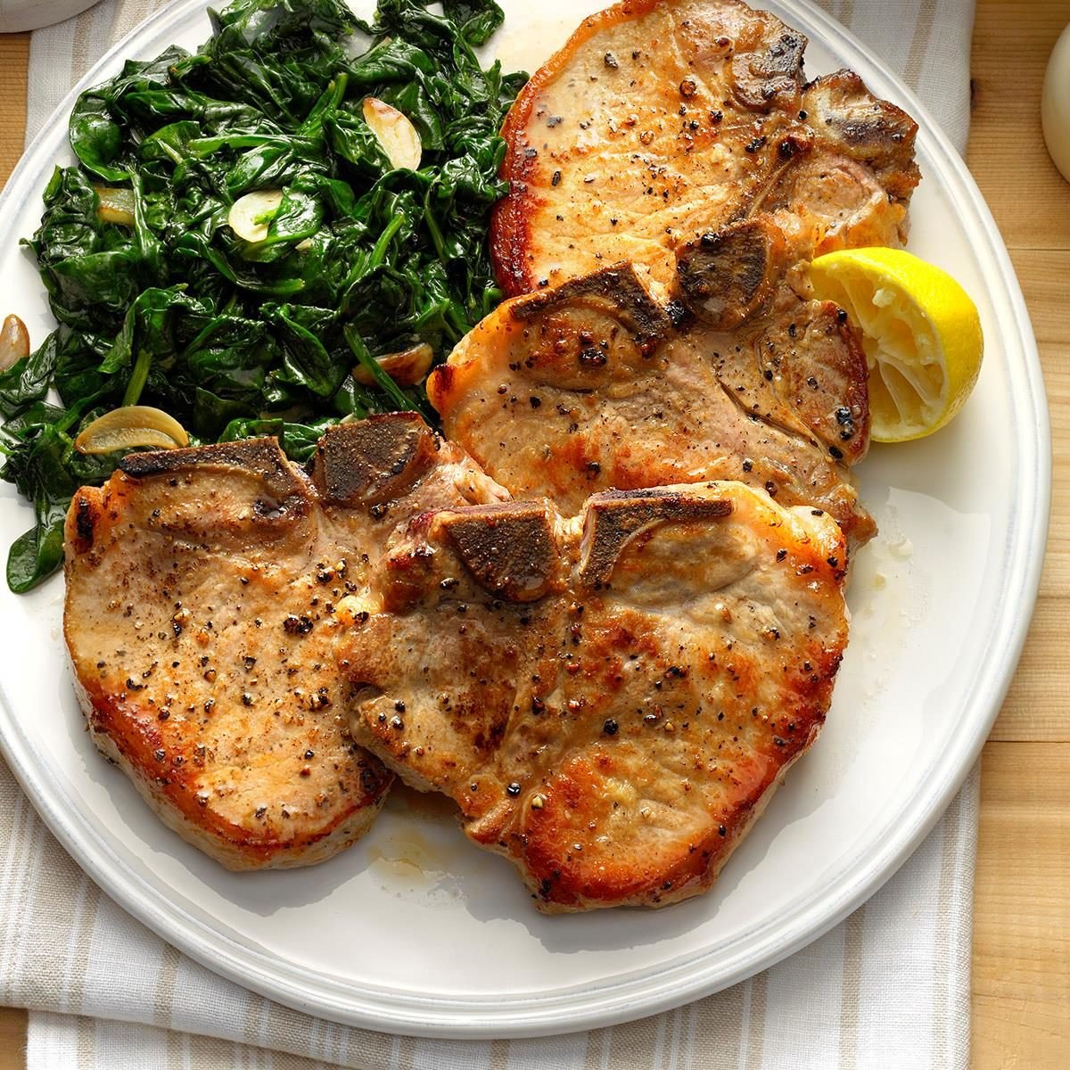 Sauteed Pork Chops with Garlic Spinach Recipe: How to Make It