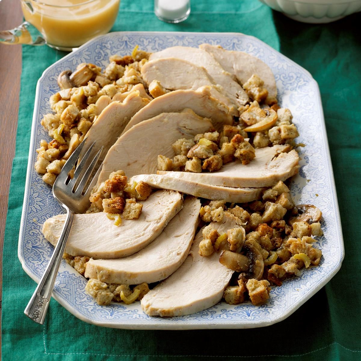 Slow-Cooked Turkey with Herbed Stuffing Recipe | Taste of Home