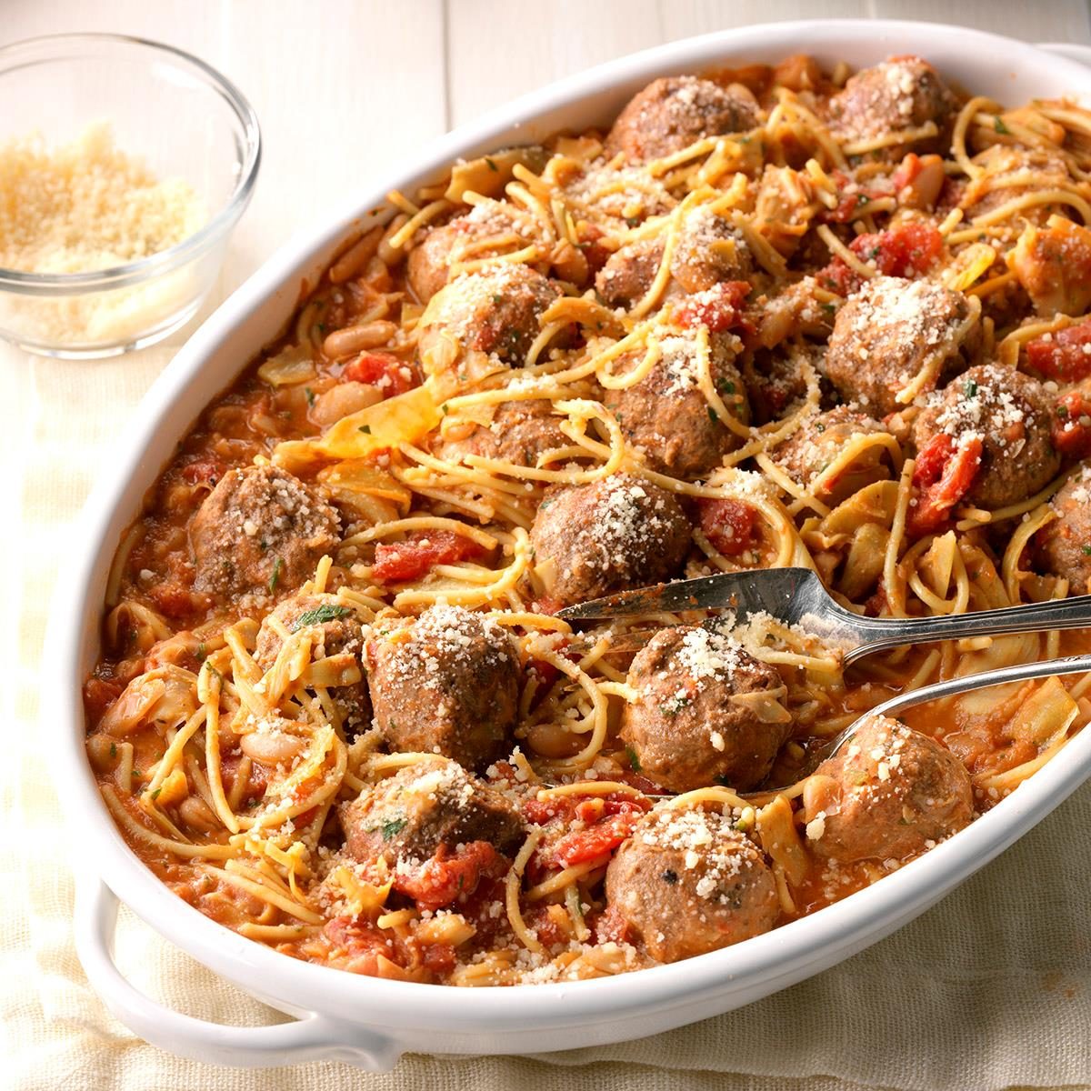 Spaghetti & Meatball Skillet Supper