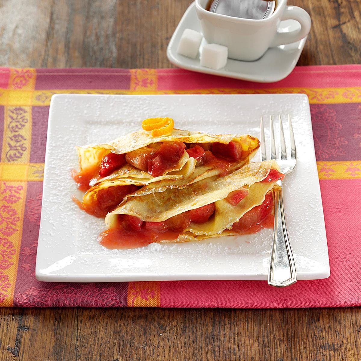 Download Sweet Tart Rhubarb Crepes Recipe How To Make It Taste Of Home