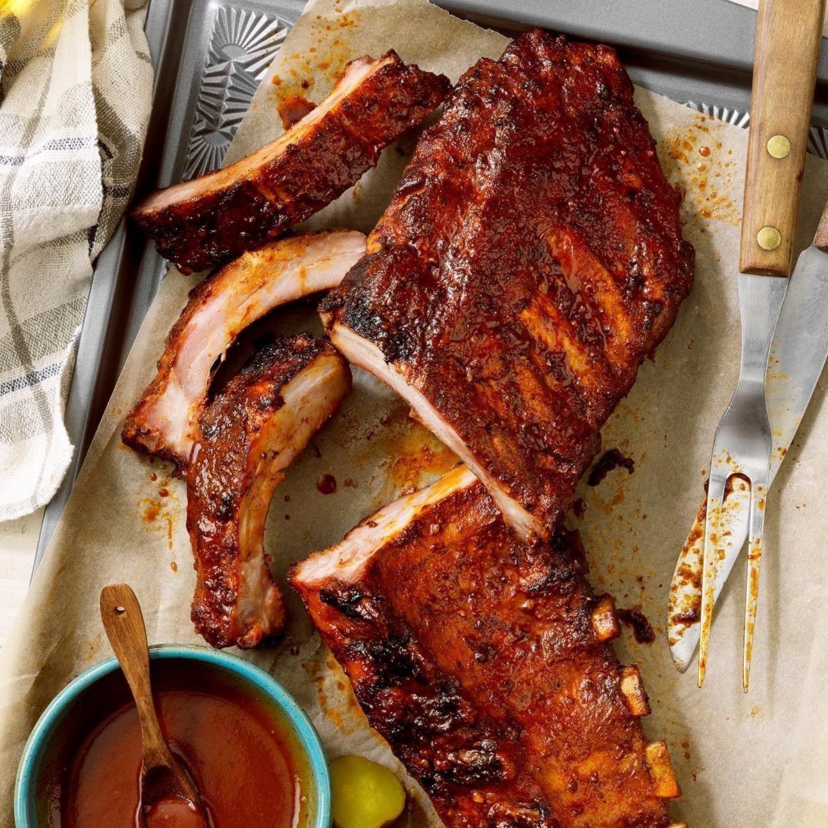 Grilling pork ribs hotsell