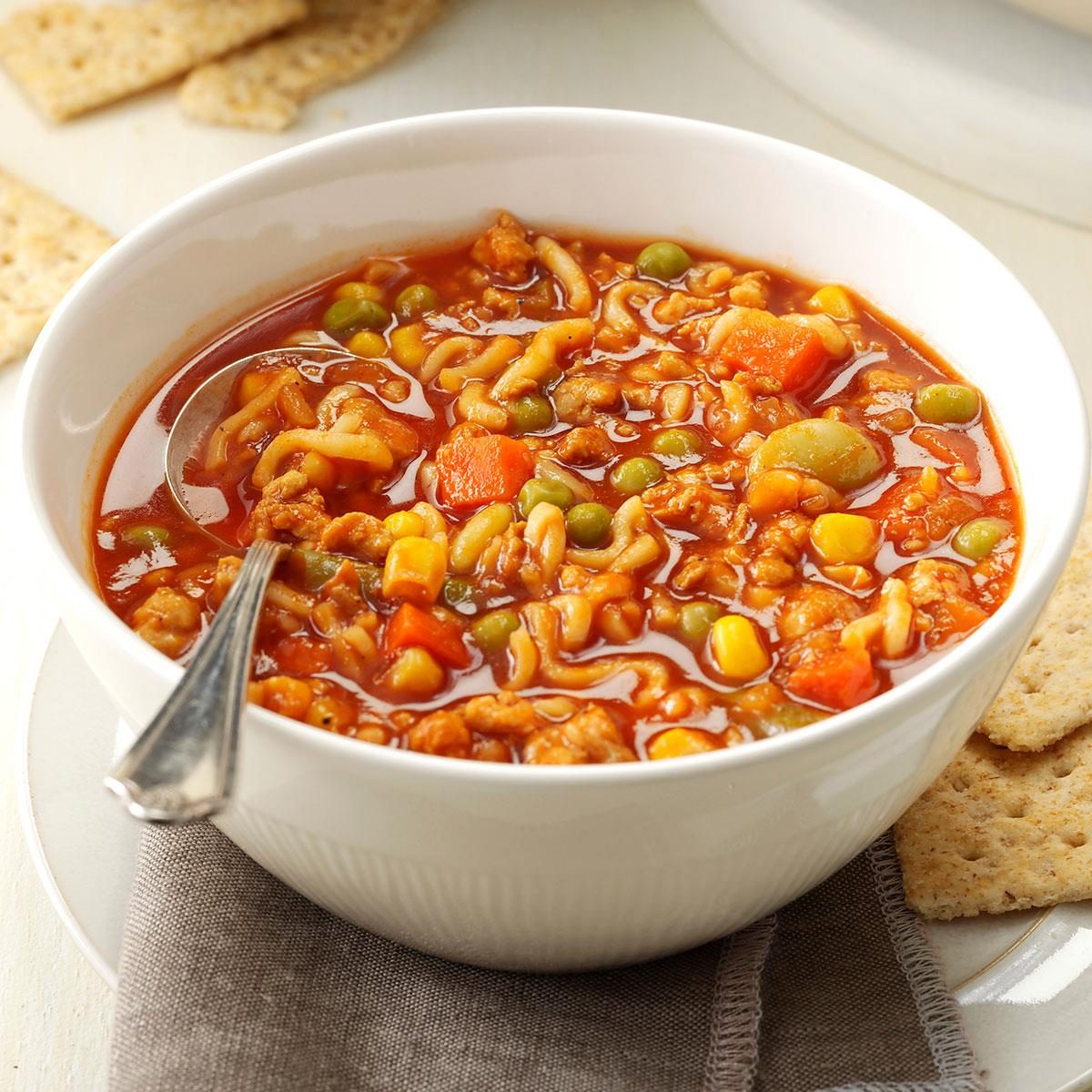 Turkey & Noodle Tomato Soup Recipe: How to Make It