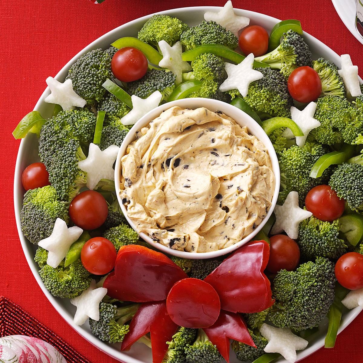 Vegetable Wreath with Dip Recipe: How to Make It | Taste of Home