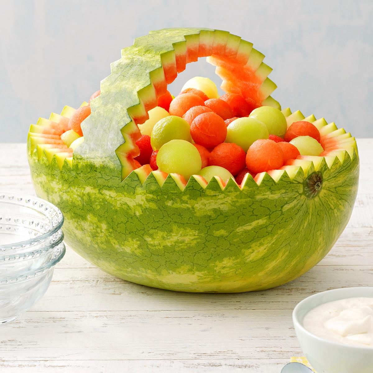 carved watermelon basket
