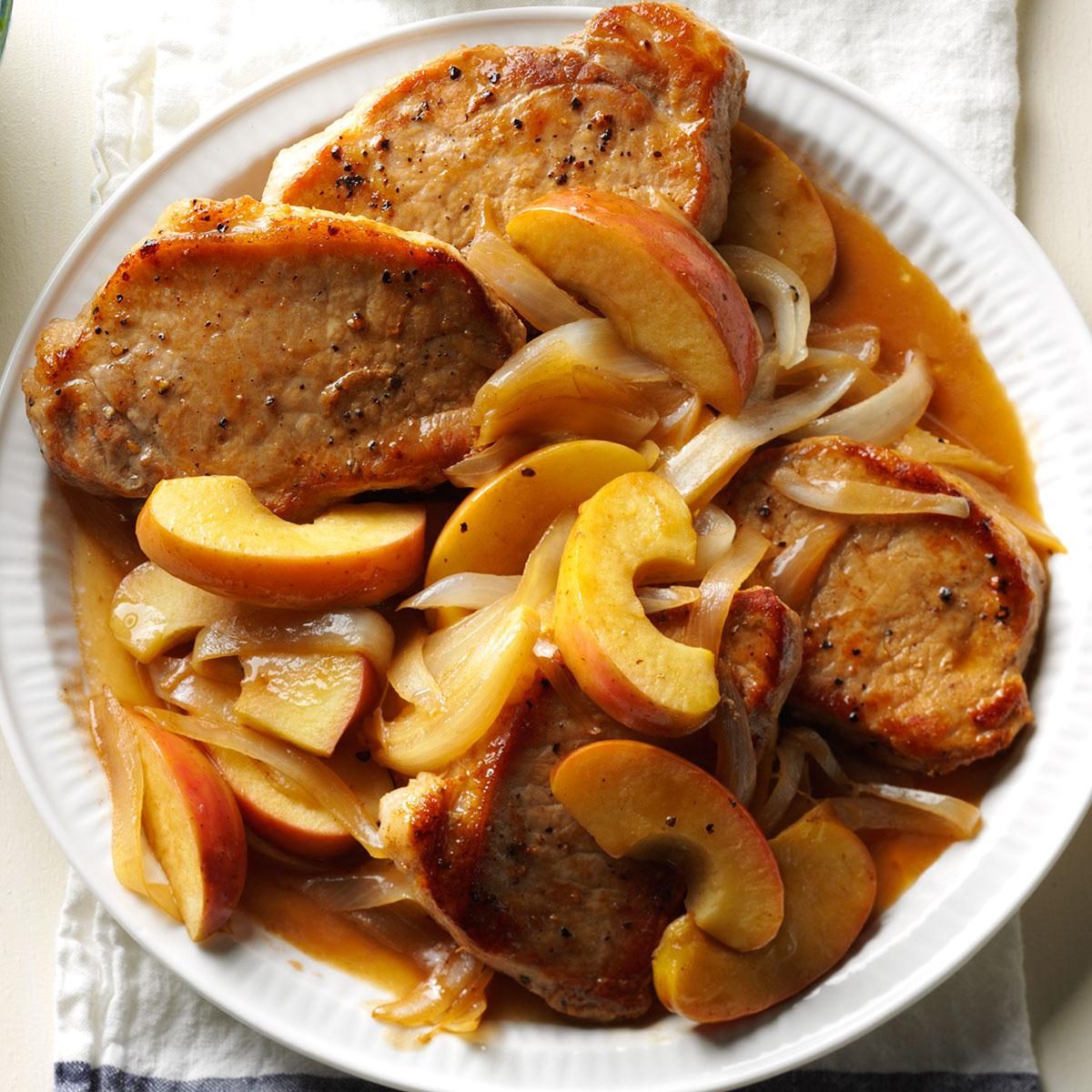 Skillet Pork Chops with Apples & Onion Recipe: How to Make It