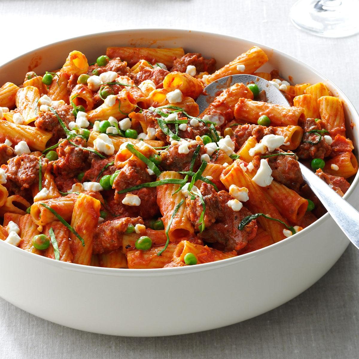 Thursday: Rigatoni with Sausage & Peas