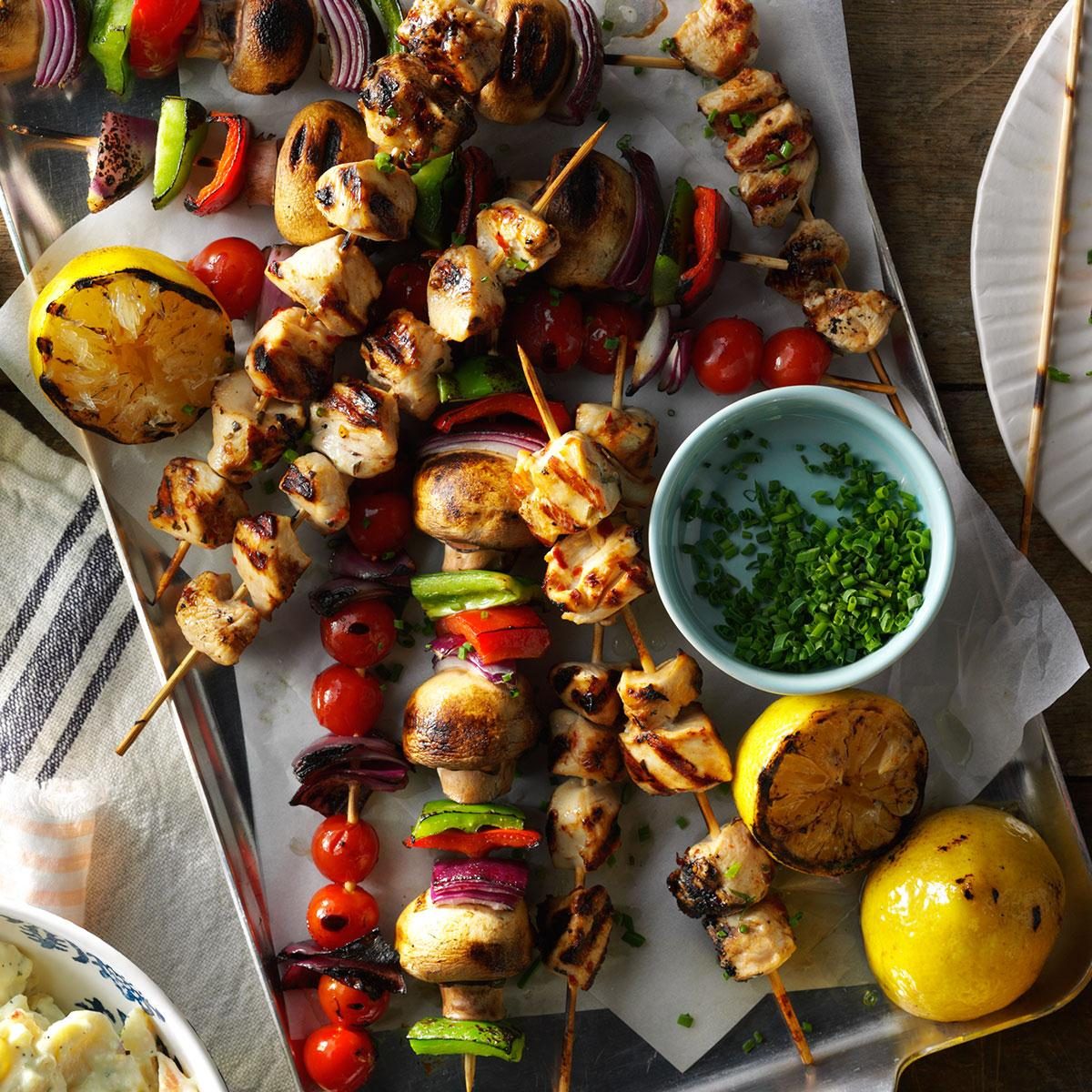 Monday: Grilled Lemon Chicken Kabobs