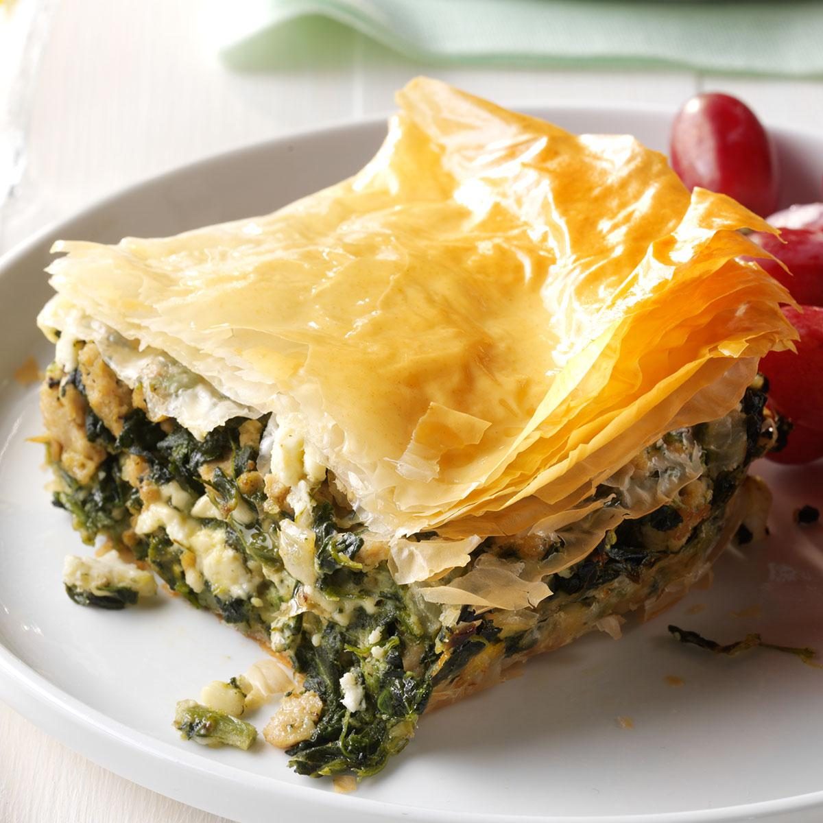 Spinach & Chicken Phyllo Pie Recipe: How to Make It | Taste of Home