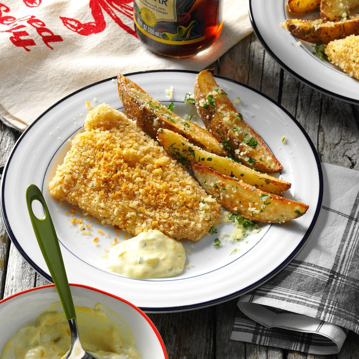 Oven-Fried Fish & Chips Recipe | Taste of Home