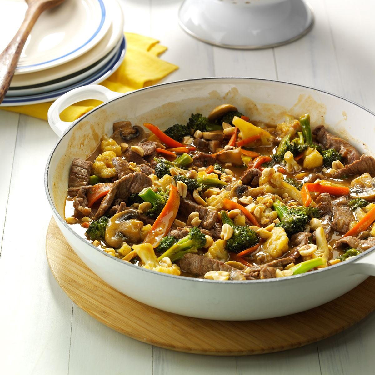 Thai Beef Stir Fry Recipe How To Make It Taste Of Home 