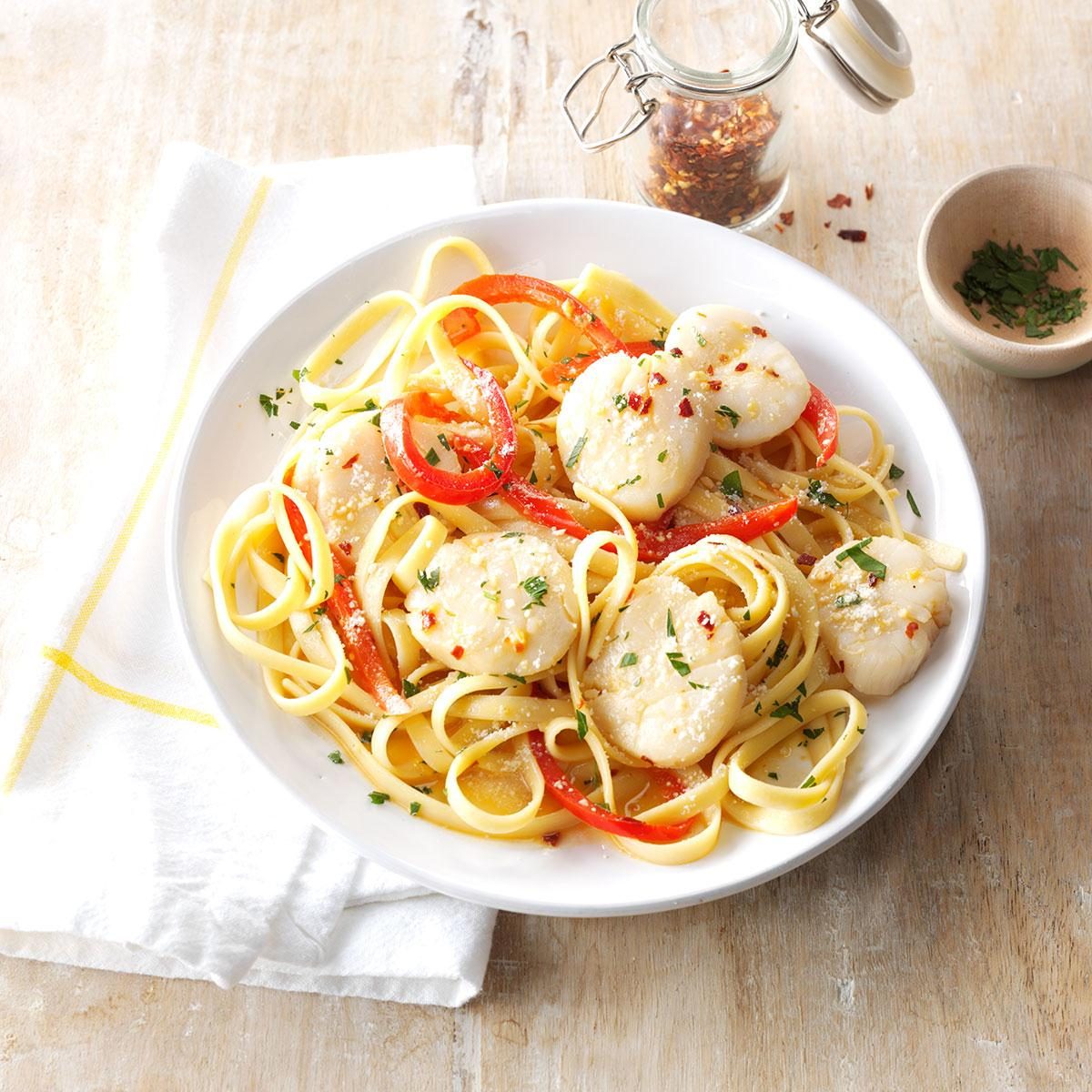 Sea Scallops and Fettuccine