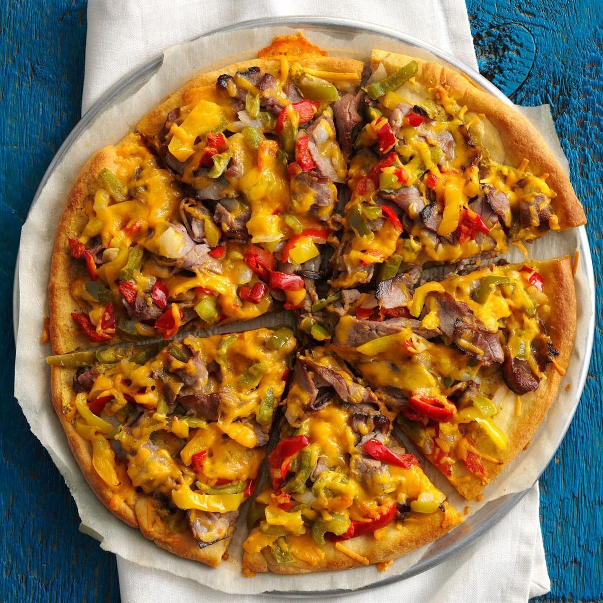 Fast Philly Cheesesteak Pizza Recipe How to Make It Taste of Home