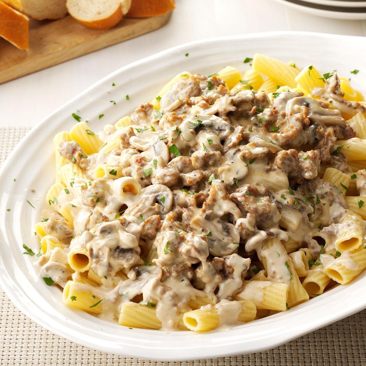 Sunday: Creamy Sausage-Mushroom Rigatoni