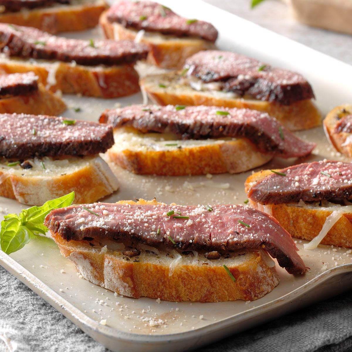 Flank Steak Crostini Recipe Taste Of Home