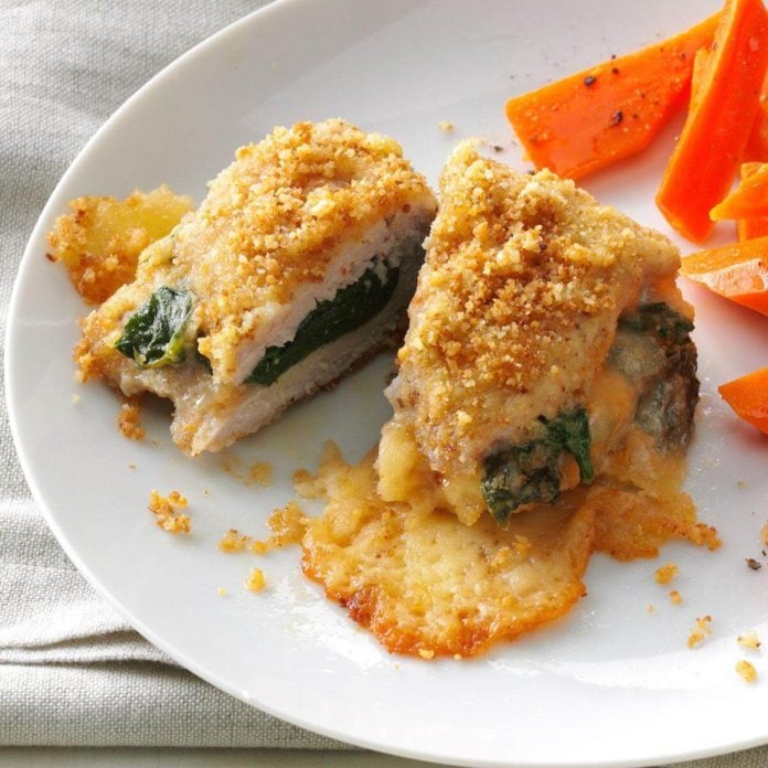 Montana: Spinach & Gouda-Stuffed Pork Cutlets