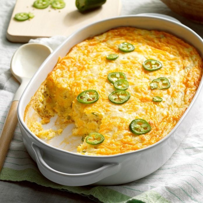 Illinois: Cheesy Corn Spoon Bread