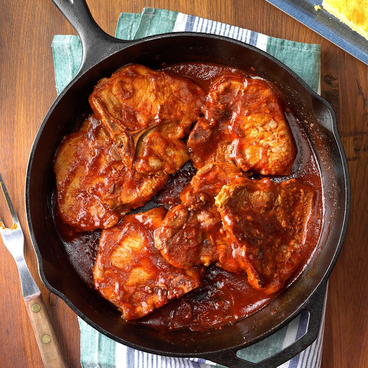 Oven-Barbecued Pork Chops Recipe | Taste of Home