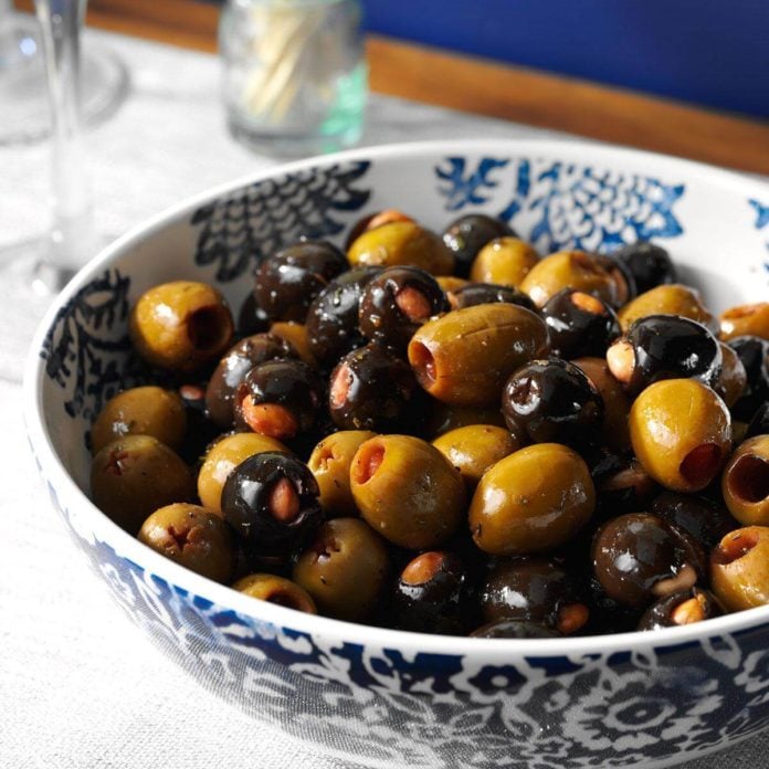 Sherry: Marinated Almond-Stuffed Olives