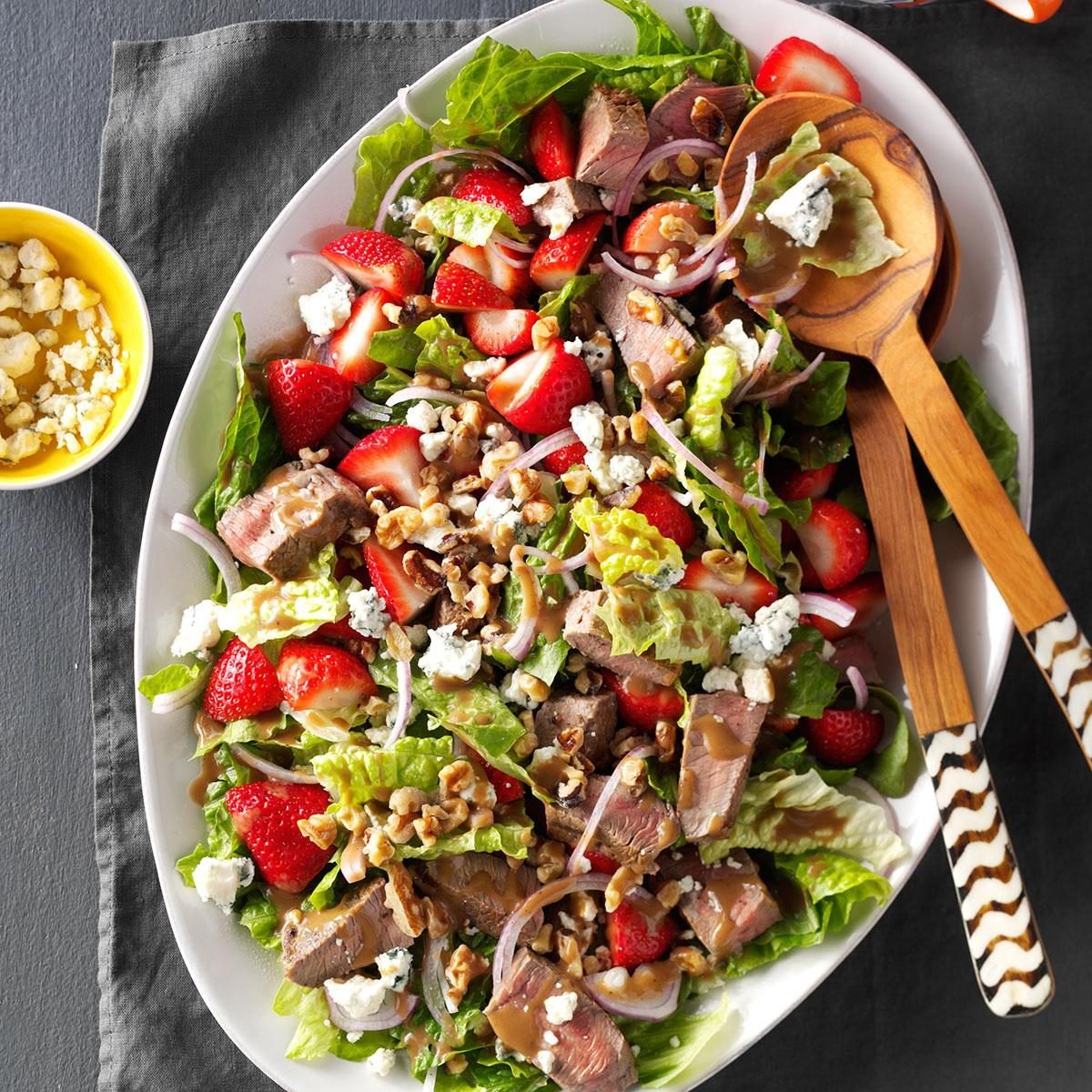 StrawberryBlue Cheese Steak Salad Recipe  Taste of Home