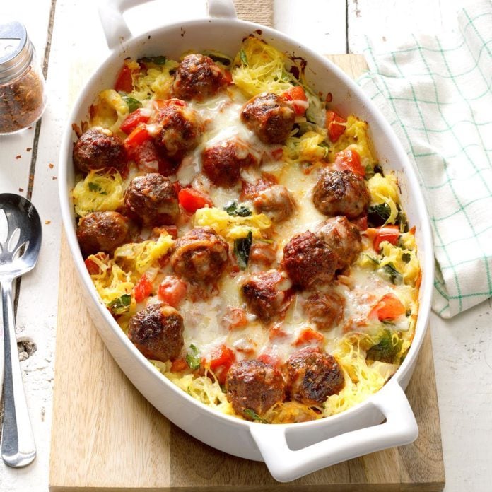 Day 1: Spaghetti Squash Meatball Casserole