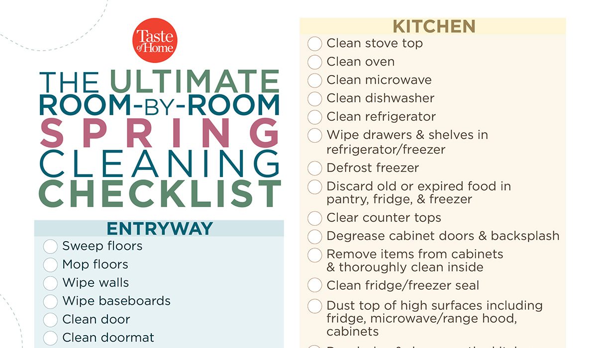 The Ultimate Room By Room Spring Cleaning Checklist Plus