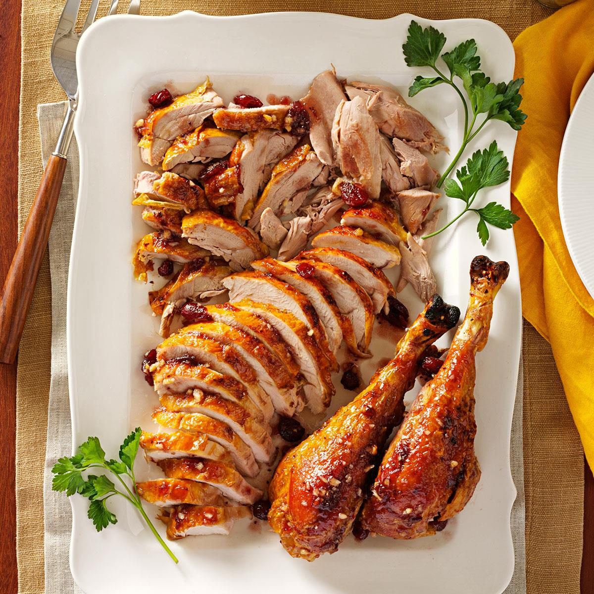 Roasted Turkey With Maple Cranberry Glaze Recipe Taste Of Home