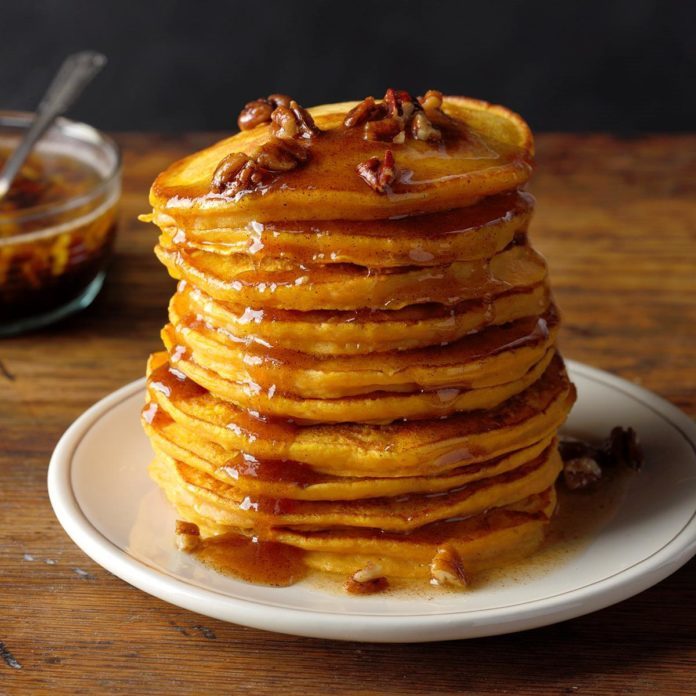 Pumpkin Pancakes with Cinnamon Brown Butter