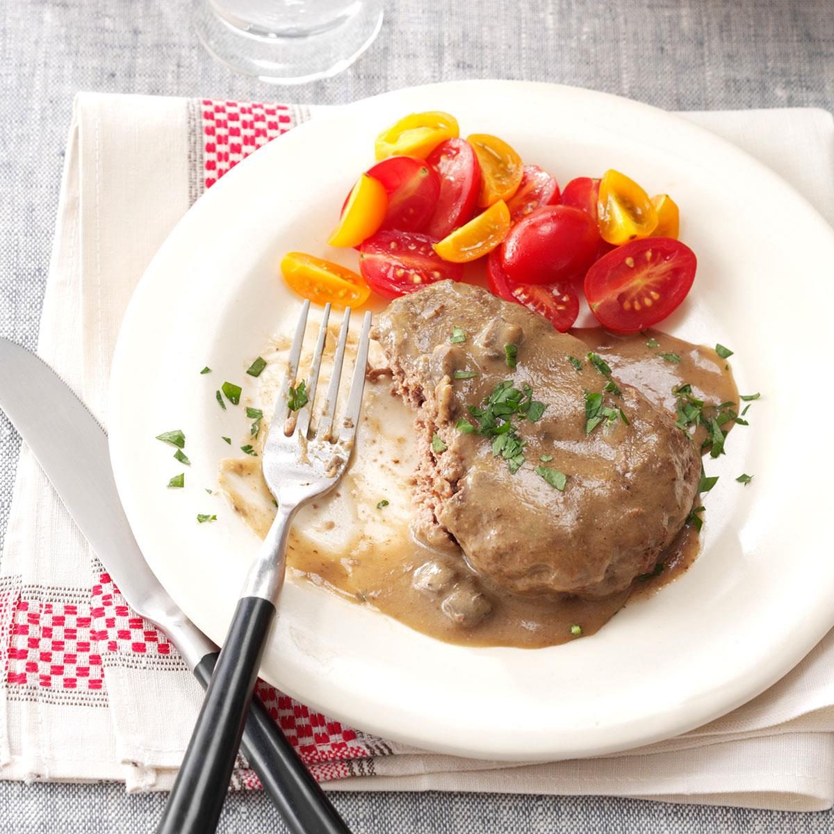 Salisbury Steak Deluxe Recipe Taste of Home