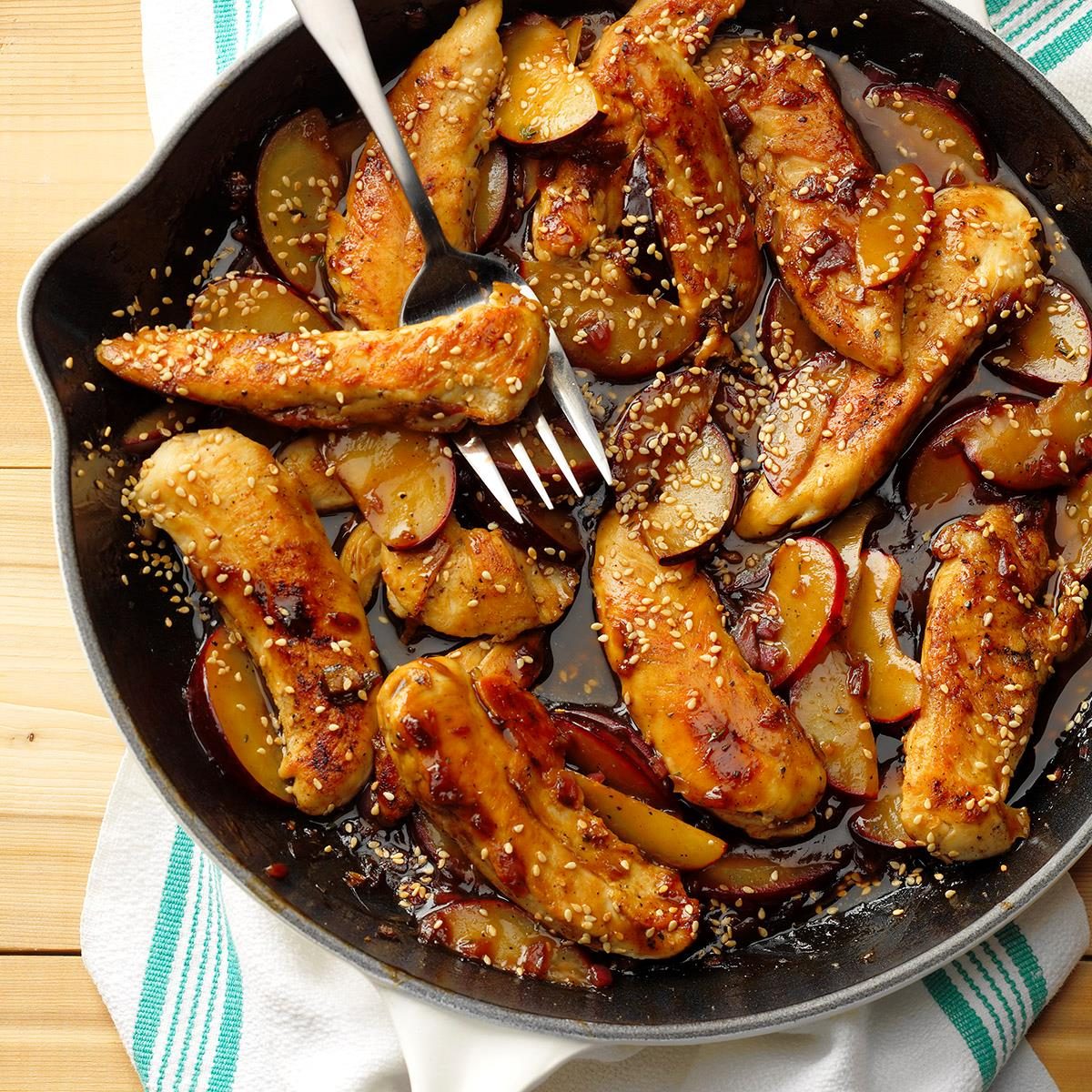 Skillet Plum Chicken Tenders Recipe | Taste of Home