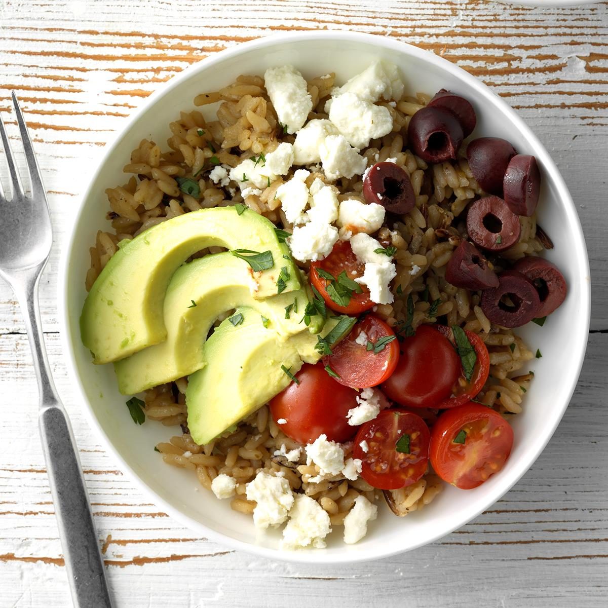 Tuesday: Greek Brown and Wild Rice Bowls