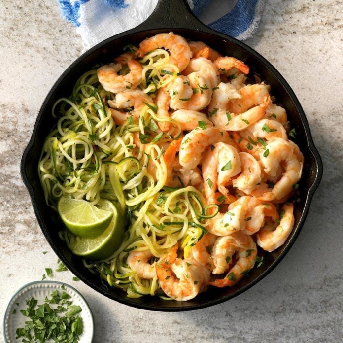 Day 10: Tequila Lime Shrimp Zoodles