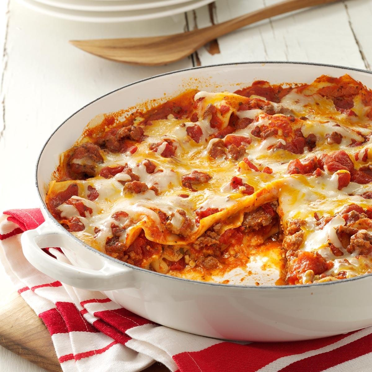One-Skillet Lasagna Recipe | Taste of Home