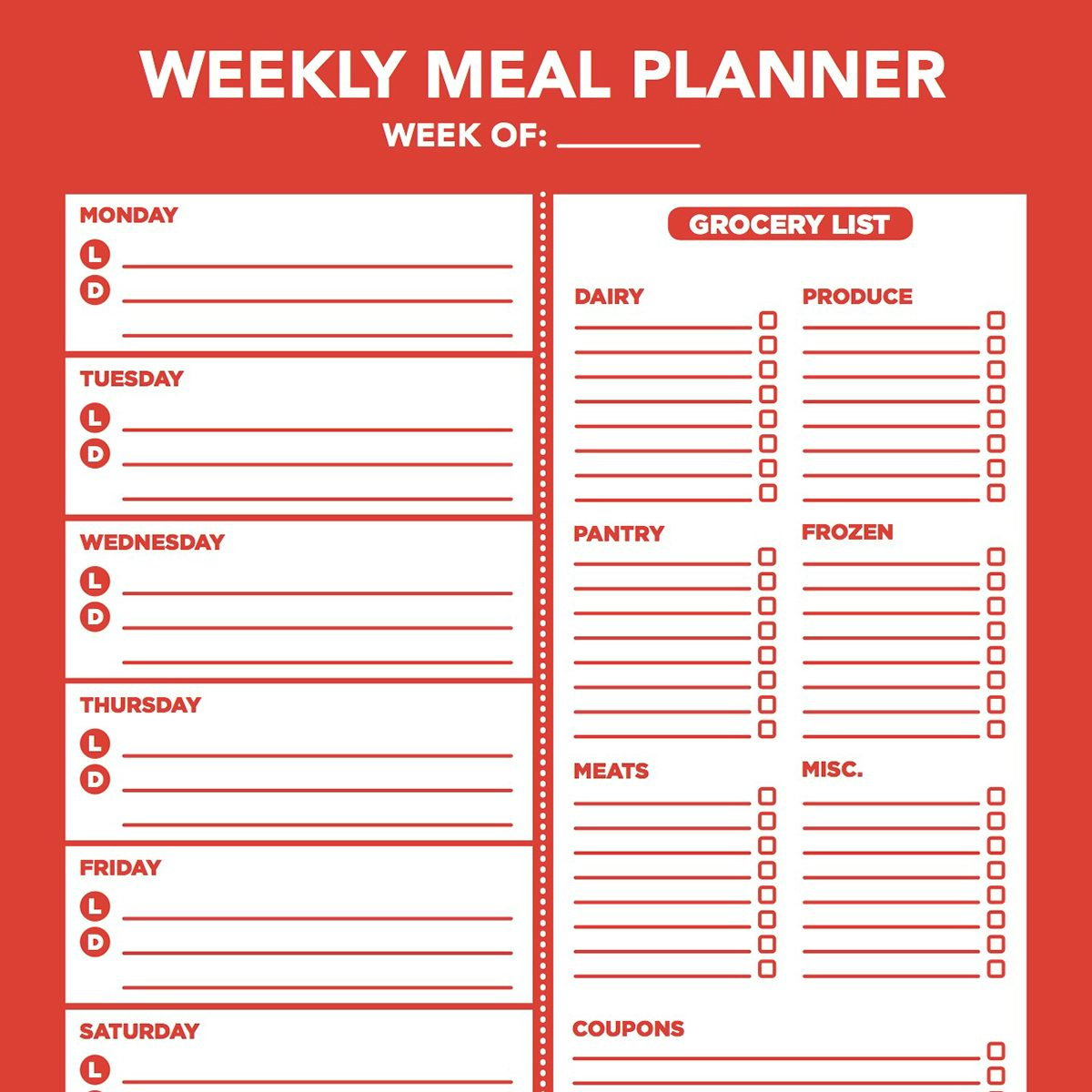 Menu Planning Products