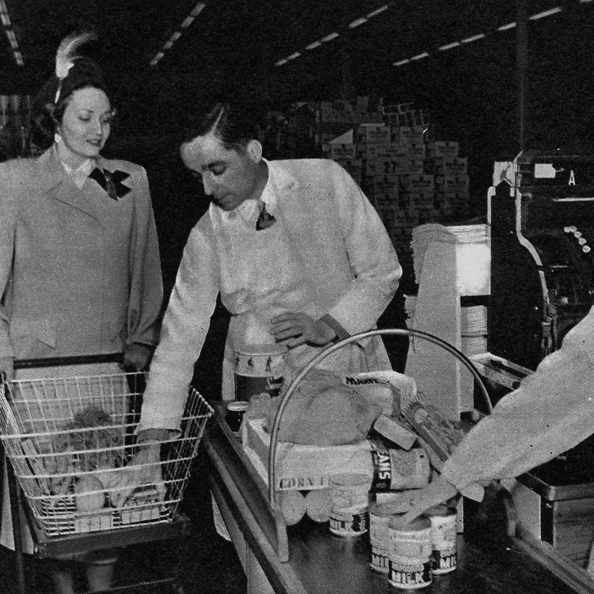 Mandatory Credit: Photo by Historia/REX/Shutterstock (7665149mo) Photograph Taken From A United States Supermarket in 1948 'Where Britain's Queues and Rations Are Unknown' Showing A Woman Being Served at the Checkout the Concept of the Supermarket where All Manner of Goods Could Be Bought in One Place Without the Assistance of A Shop Keeper and Then Paid For at A Checkout Was First Introduced in America where Rationing Did not Feature Following World War Ii This Picture Was One of A Series Taken in an A&p Supermarket; America's Largest Chain Begun in 1937 and with 1670 Supermarkets by 1948 1948 Historical Collection 78