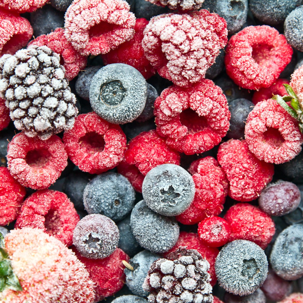 Mix frozen berries background.