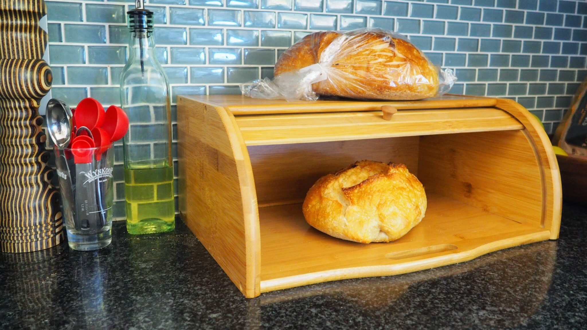 Bread Storage Container Box Expandable Slicer Guide Kitchen Craft Loaf  Keeper