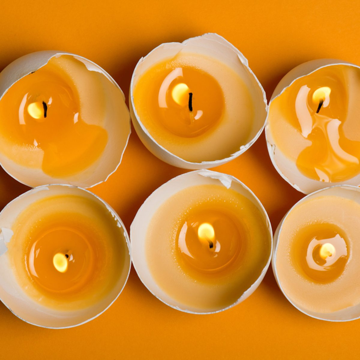 Egg candles for easter decoration