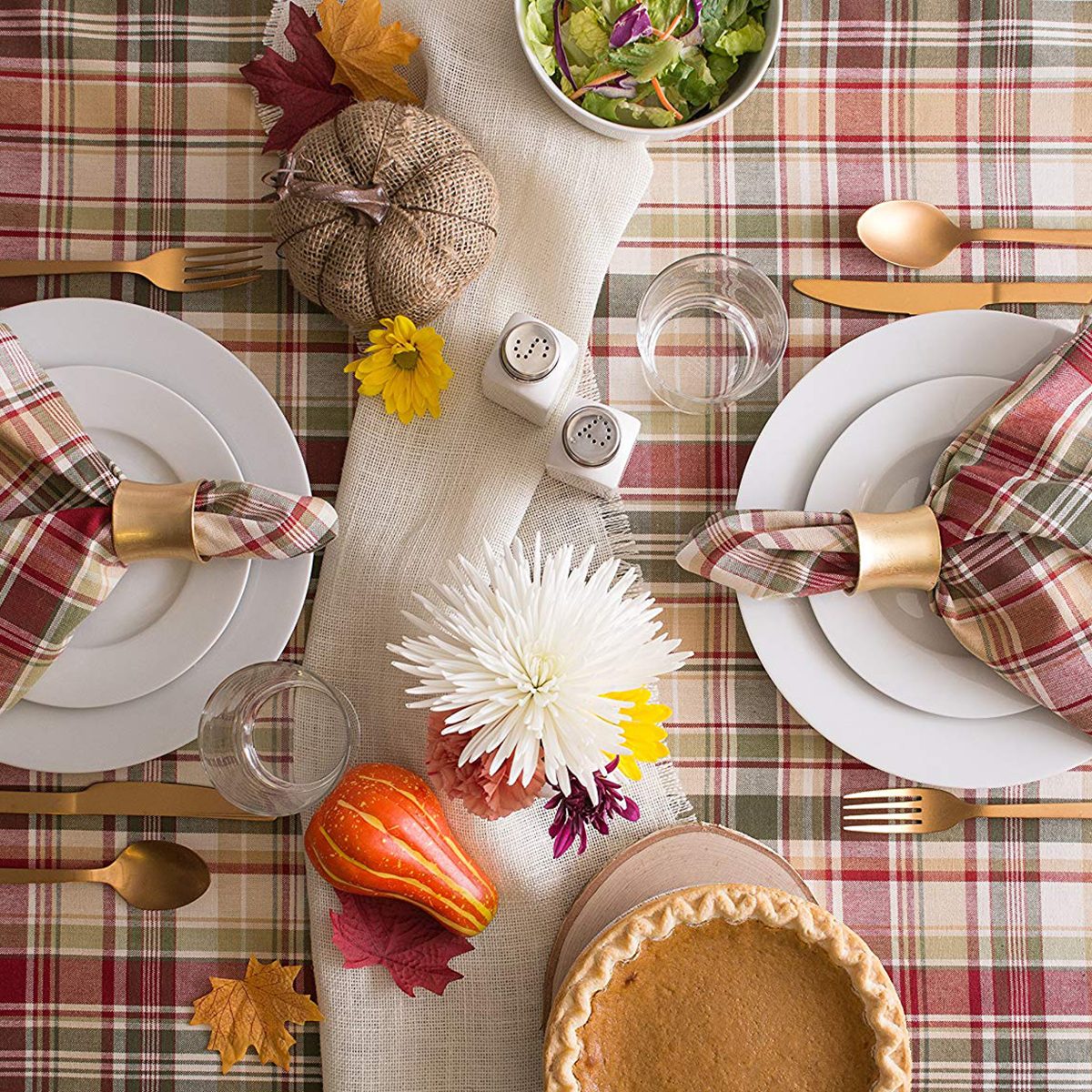 Traditional Thanksgiving Turkey Cloth Dinner Napkins - Set of 4