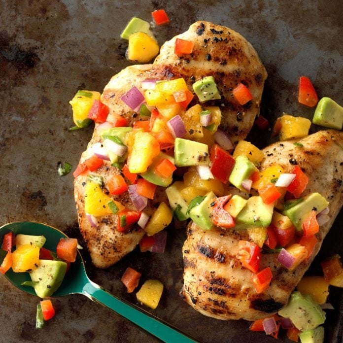 Day 21: Chicken with Peach-Avocado Salsa