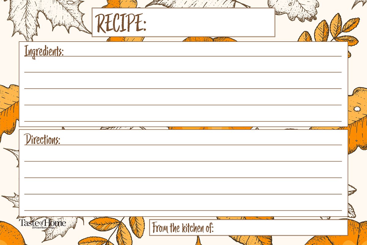 Recipe Cards: Free Printable Recipe Cards for Fall & Thanksgiving