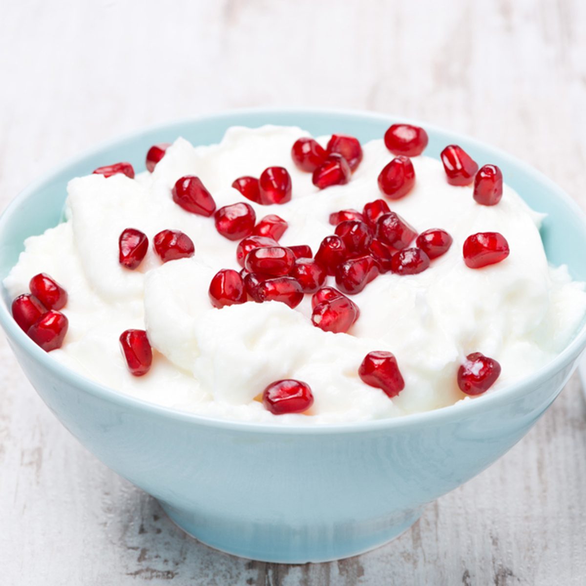 homemade yogurt with pomegranate seeds