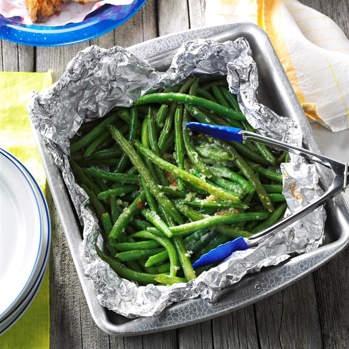 Grilled green beans