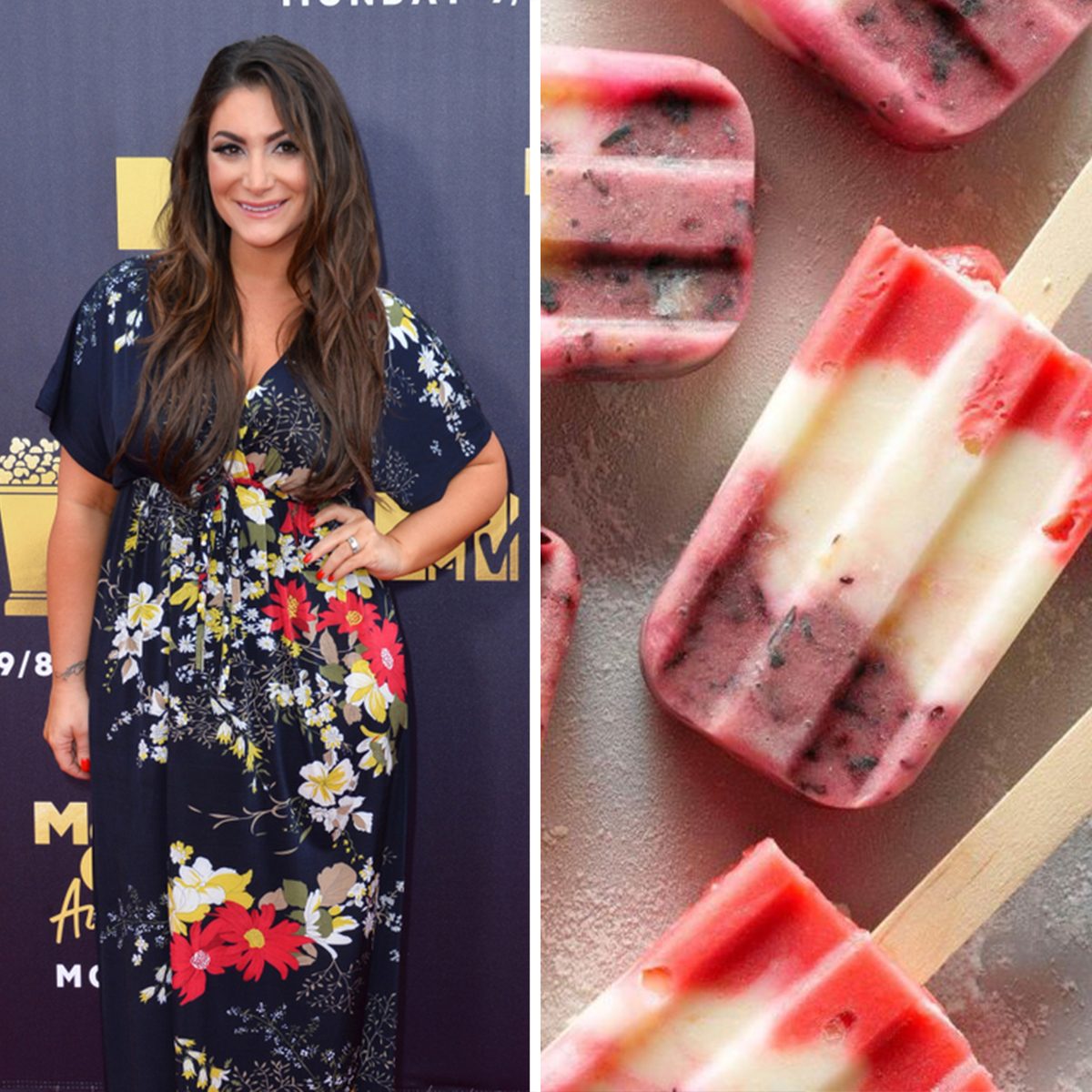 SANTA MONICA, CA - June 16, 2018: Deena Nicole Cortese at the 2018 MTV Movie &amp; TV Awards at the Barker Hanger, Santa Monica Airport; Shutterstock ID 1114273835; Job (TFH, TOH, RD, BNB, CWM, CM): TOH