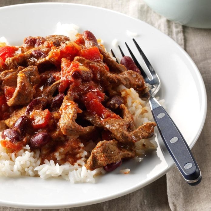 Pressure Cooker Beef and Beans